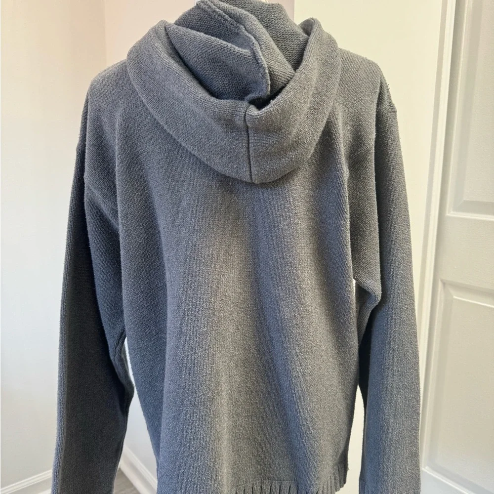 Tommy Hilfiger‎ Gray Knit Hoodie Sweater Pullover Logo Cotton Size L
